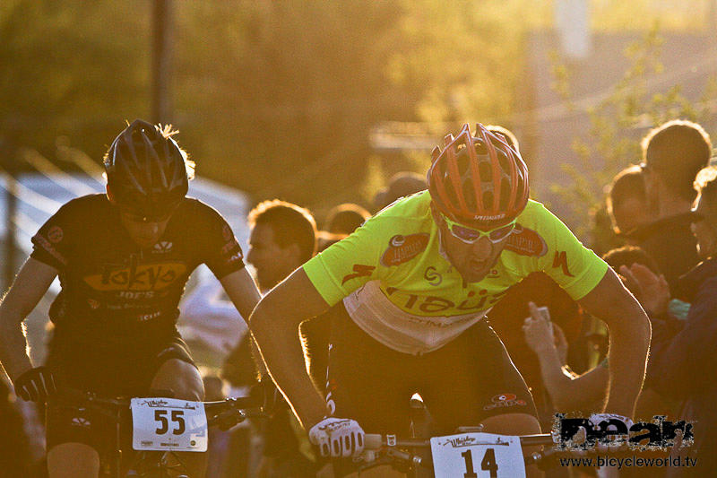 Eric Salstrand of Bicycle Haus shows how painful the effort up the climb was